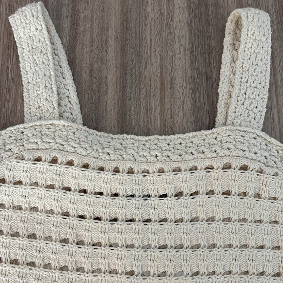 New J. Crew Crochet Ruffle Sweater Tank Top Ivory Size XS Fitted - Picture 10 of 10